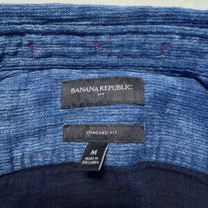 Banana Republic Men's Medium Blue Button Down in Textured Indigo Color